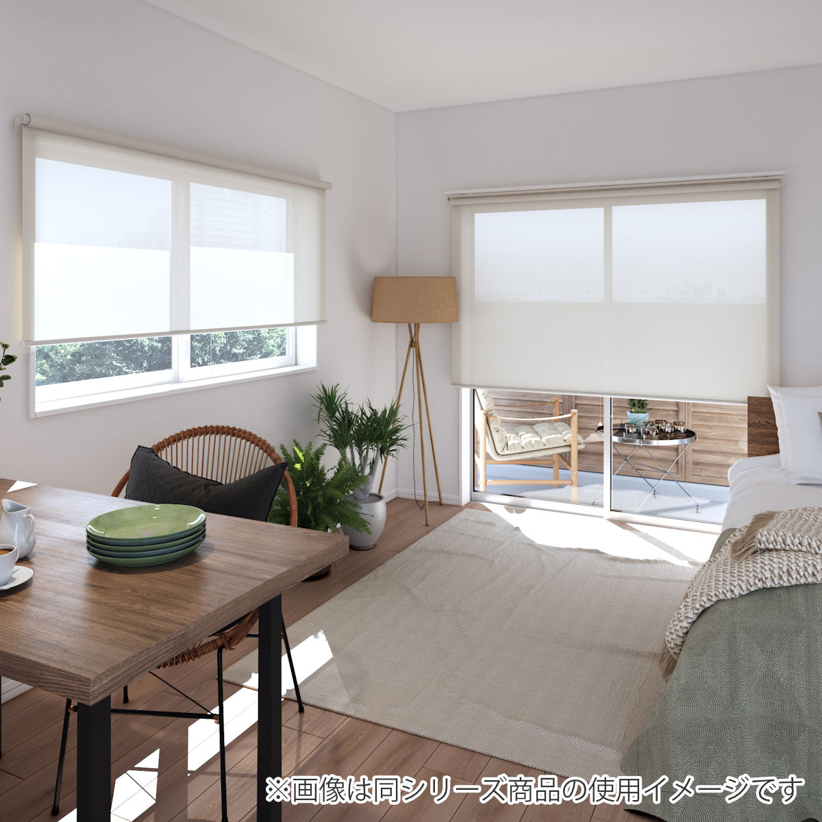 立川機工 ロールスクリーン 無地 洗える 60×180cm ティオリオ （ ロールアップカーテン カーテンレール 取り付け 屋内 ）_10