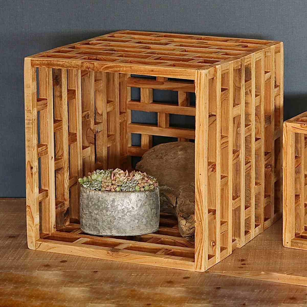 花台 TUMU ウッドディスプレイボックススクエア Lサイズ （ プランター