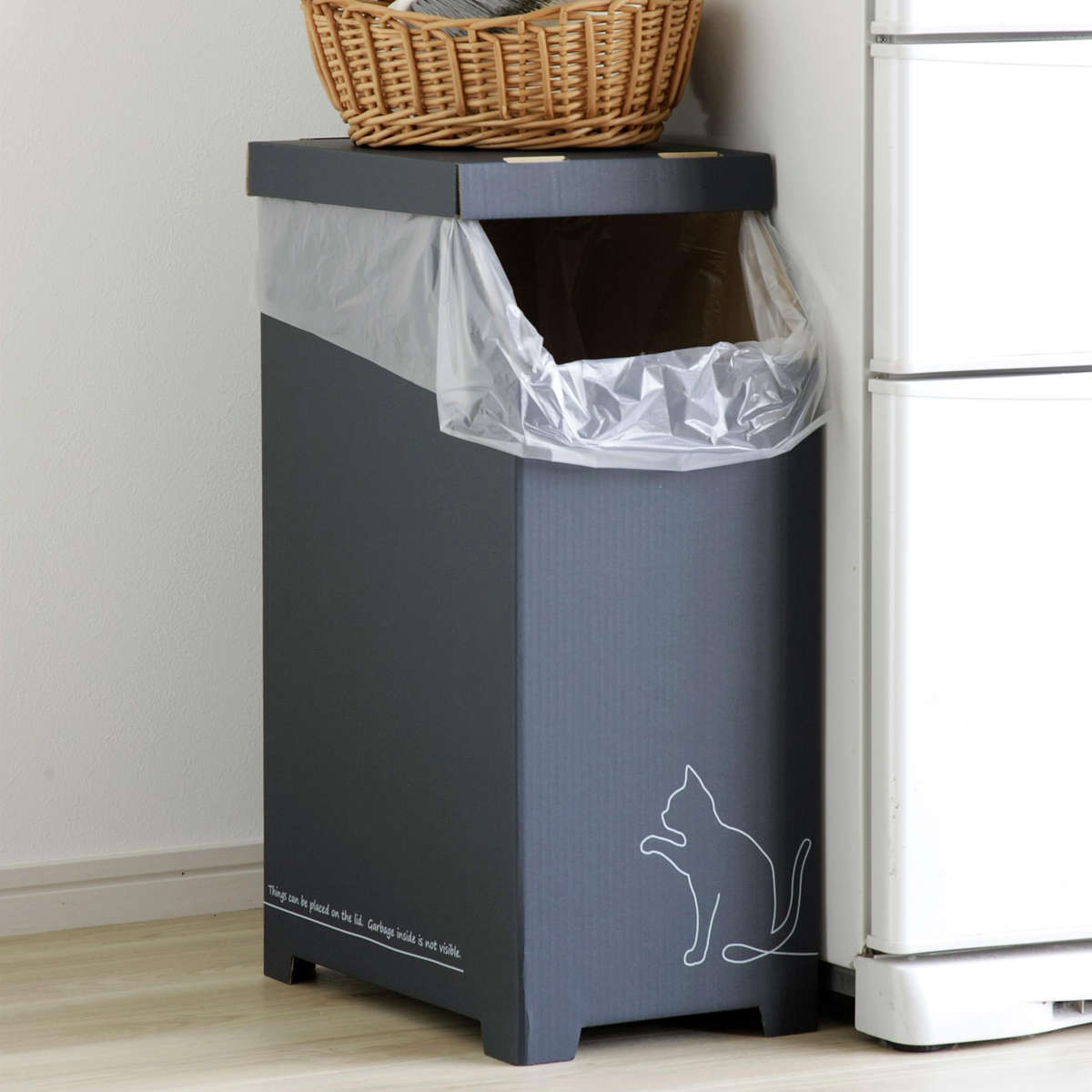 ゴミ箱 物が置ける ダンボールゴミ箱 45L ...の詳細画像2