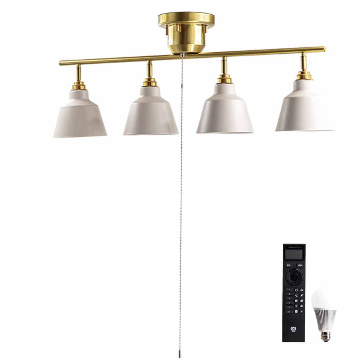 シーリングライト 4灯 LED電球付き コラット リモコン付き スポット