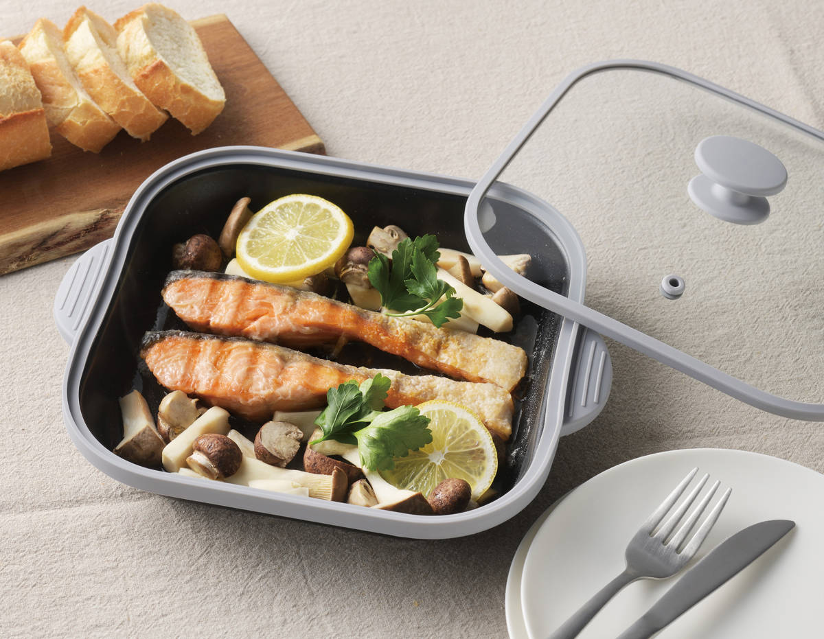 パール金属 電子レンジ調理器 角型 ガラス蓋付 電子レンジクッカー