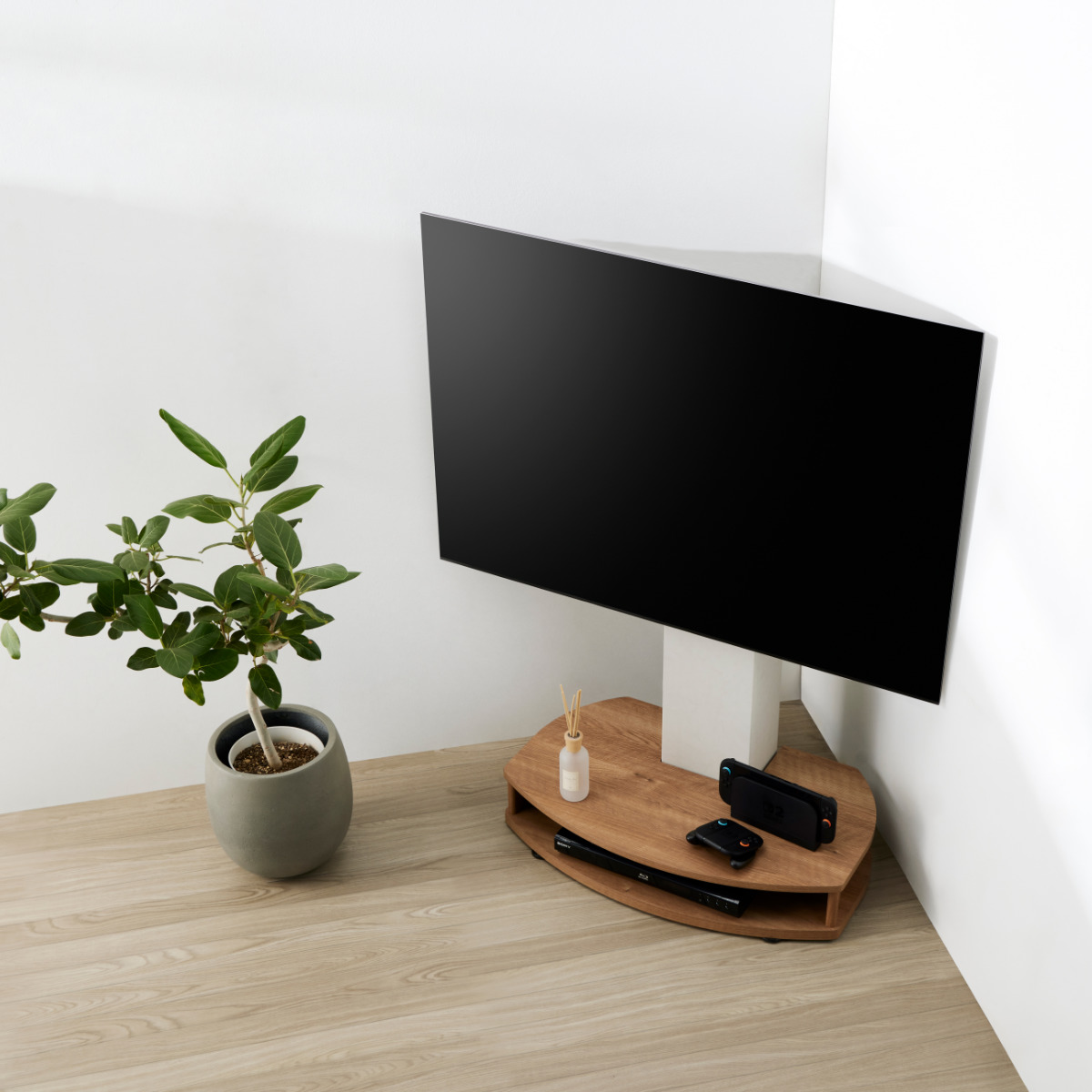 朝日木材加工 テレビスタンド 幅79cm 32〜55型対応 キャスター付き