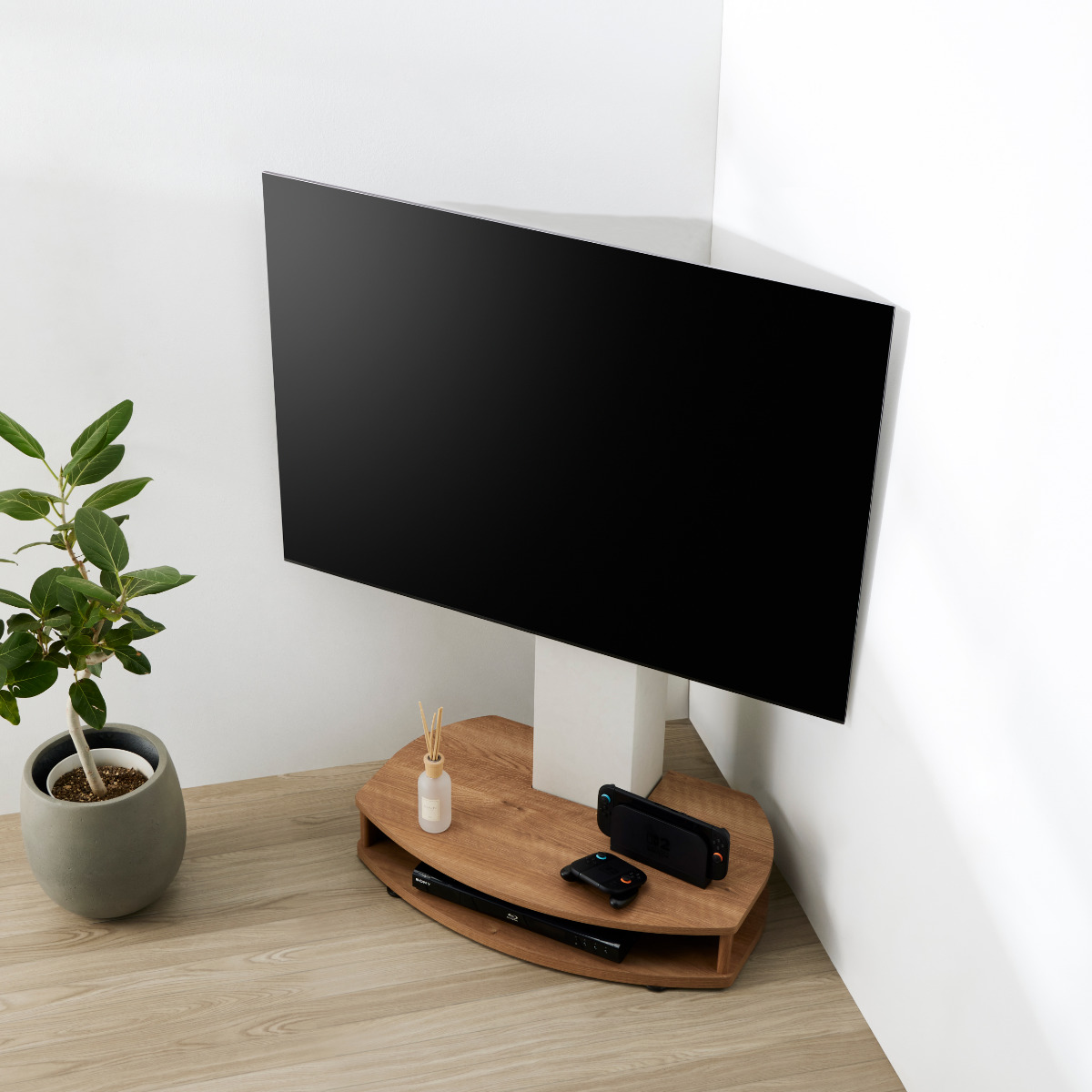 朝日木材加工 テレビスタンド 幅79cm 32〜55型対応 キャスター付き