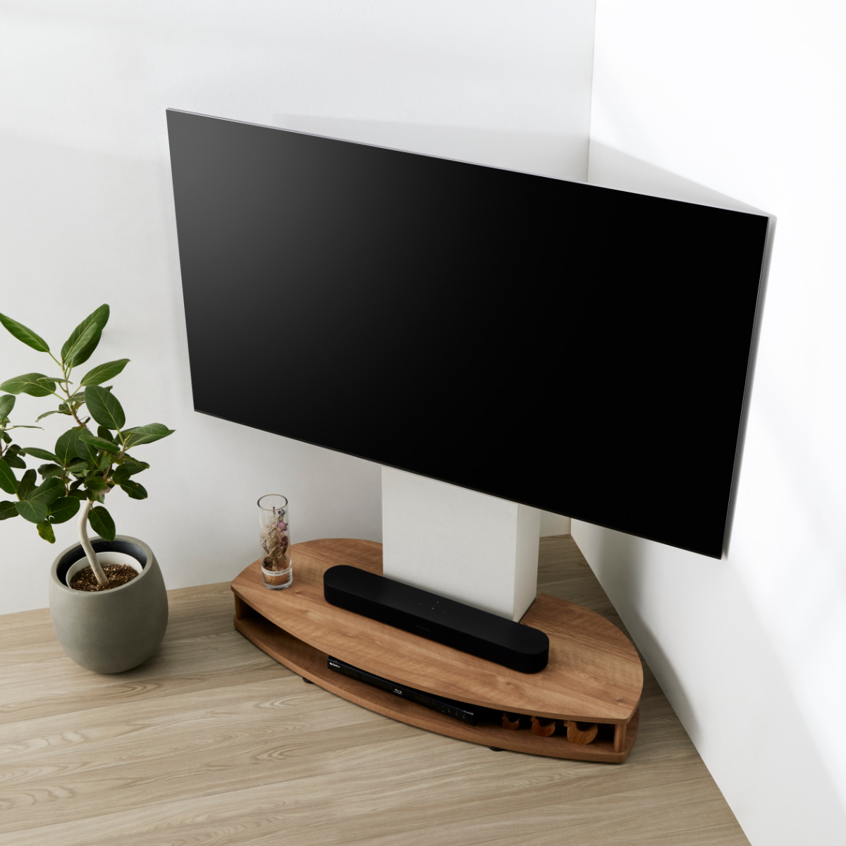 朝日木材加工 テレビスタンド 幅115cm 32〜77型対応 キャスター付き