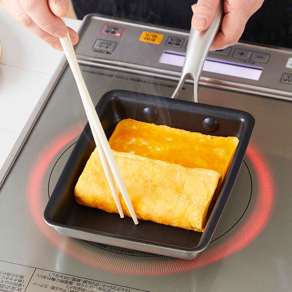 竹原製缶 卵焼き器 IH対応 3層鋼 （ フライパン エッグパン ガス火対応