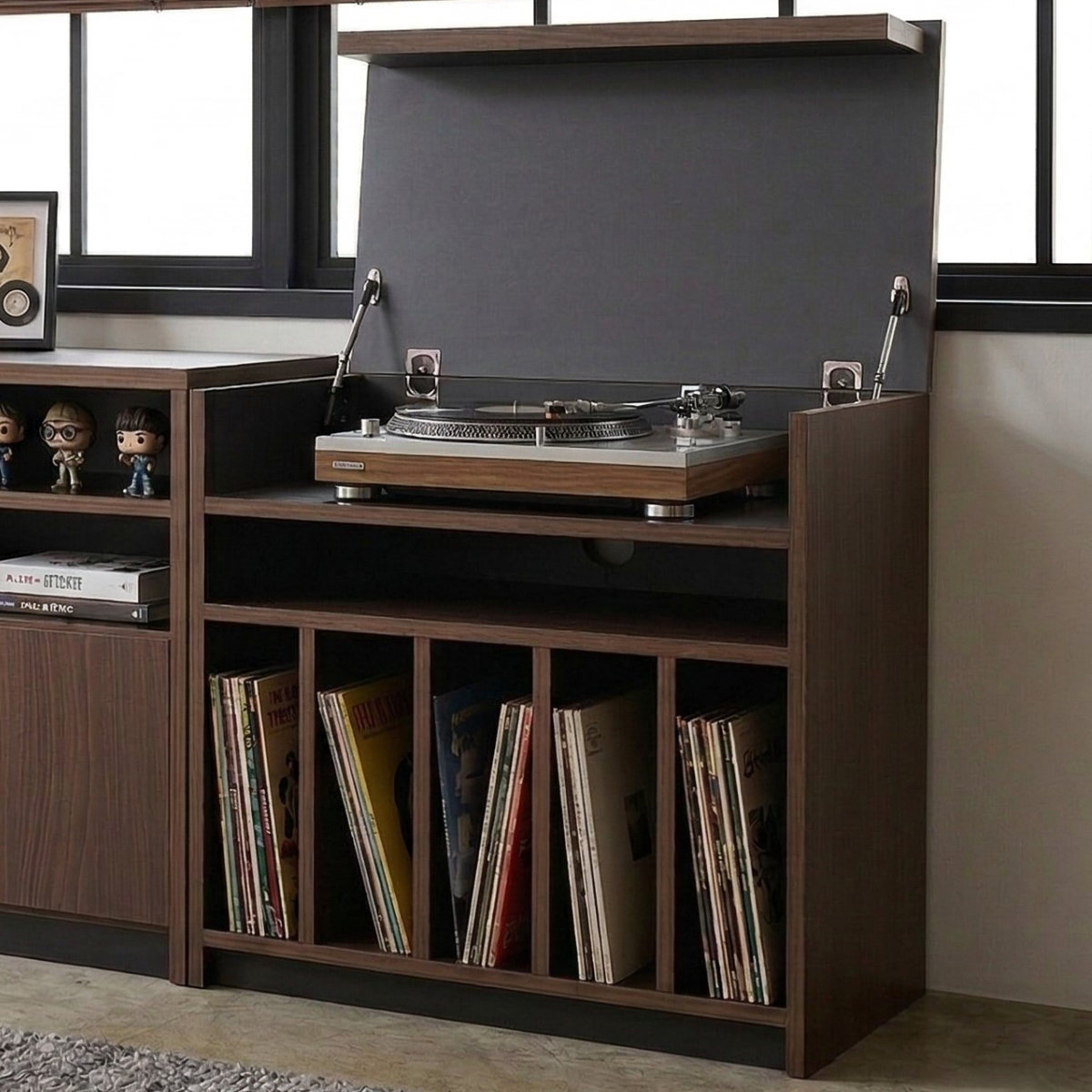 GART（ガルト） レコードキャビネット 幅70cm 木目調 日本製 完成品