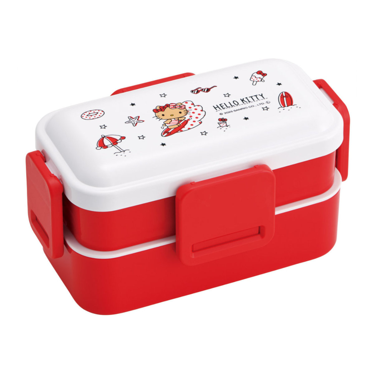 スケーター 弁当箱 600ml 2段ふわっと弁当箱 ハローキティ Summer Days
