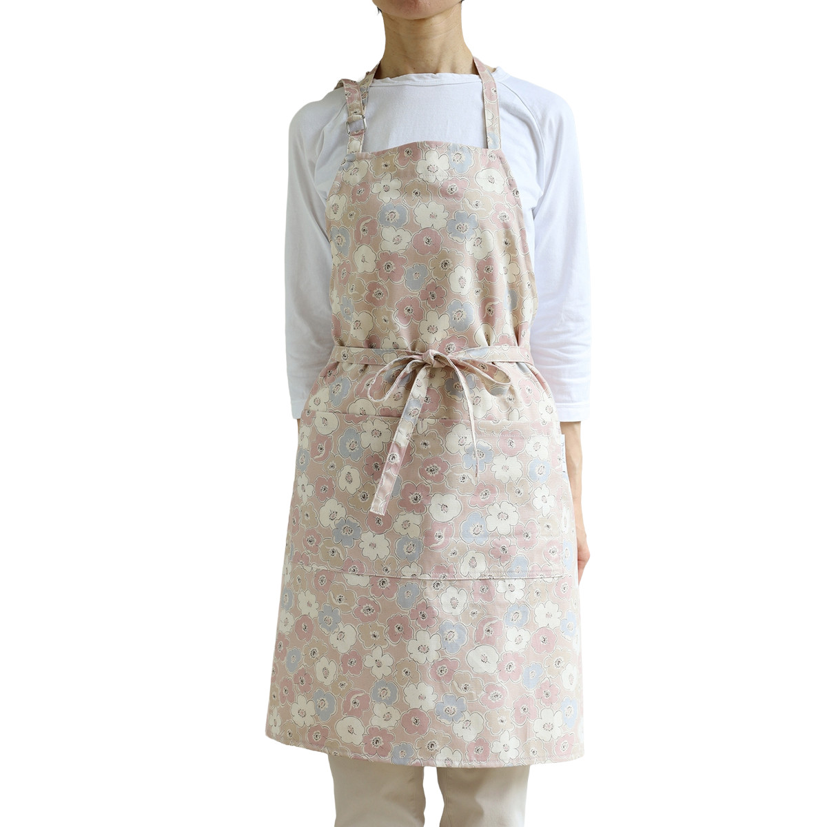 エプロン atelier Nuuit フラワー プリント ショートエプロン ハーフ