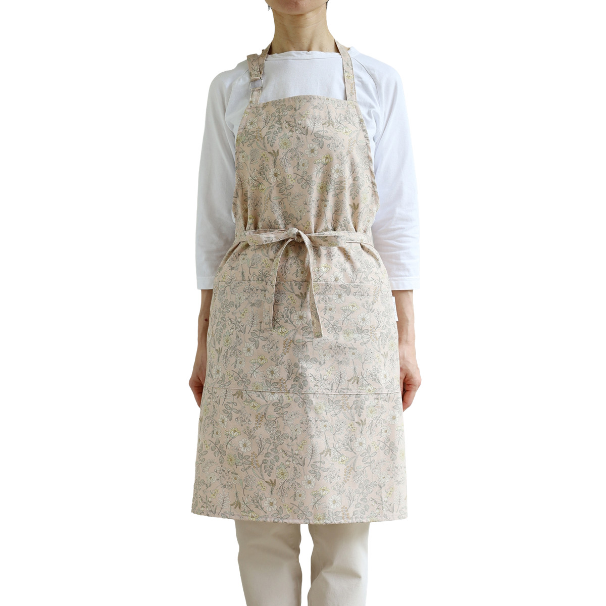 エプロン atelier Nuuit フラワー プリント ショートエプロン ハーフ