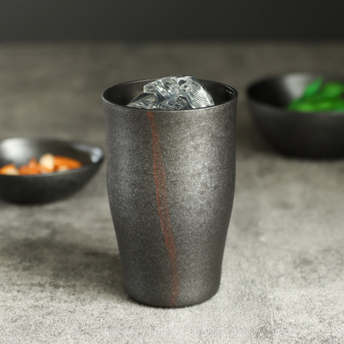 タンブラー ひえーる陶器風タンブラー 黒柿釉 中 （ 410ml 食洗機対応