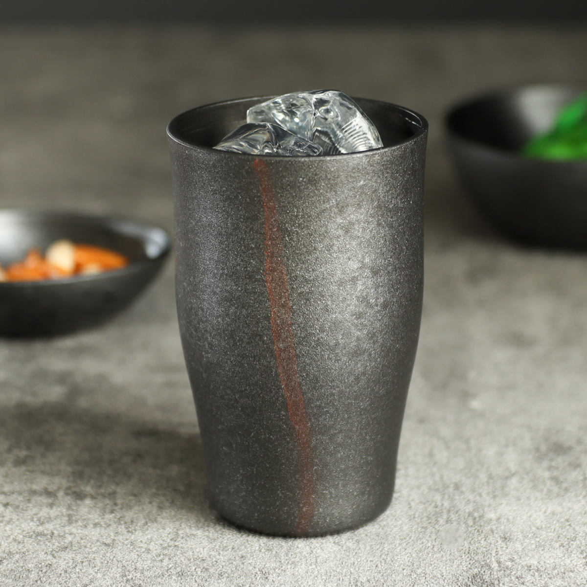 タンブラー ひえーる陶器風タンブラー 黒柿釉 中 （ 410ml 食洗機対応