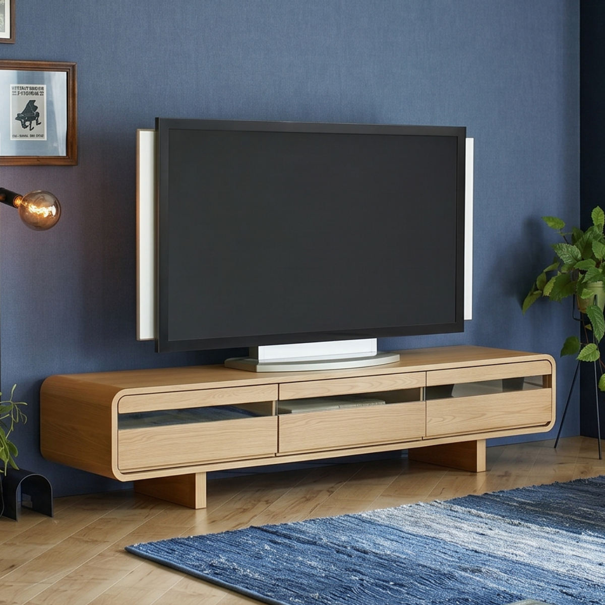 テレビ台150cm ローボード テレビ台 ローボード 幅150cm オーク 無垢材 （ 開梱設置 TV台 脚付き