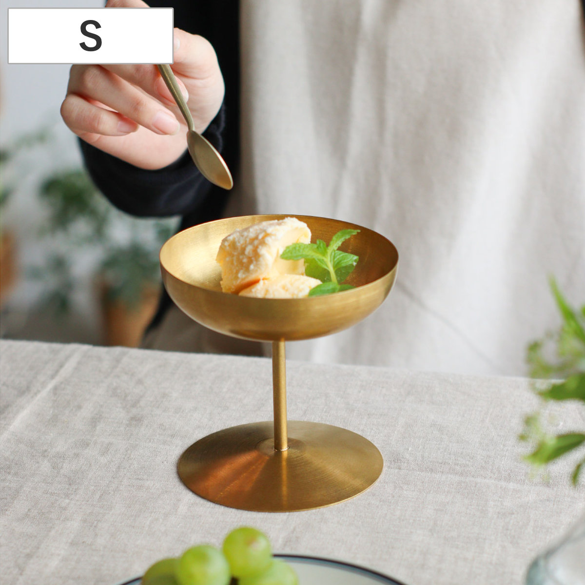 France Brocante アイスカップ 【S】サイズ2個セット/スプーン付 Creer デザート食器 インブルーム ステンレスアイスカップ S （ 150ml