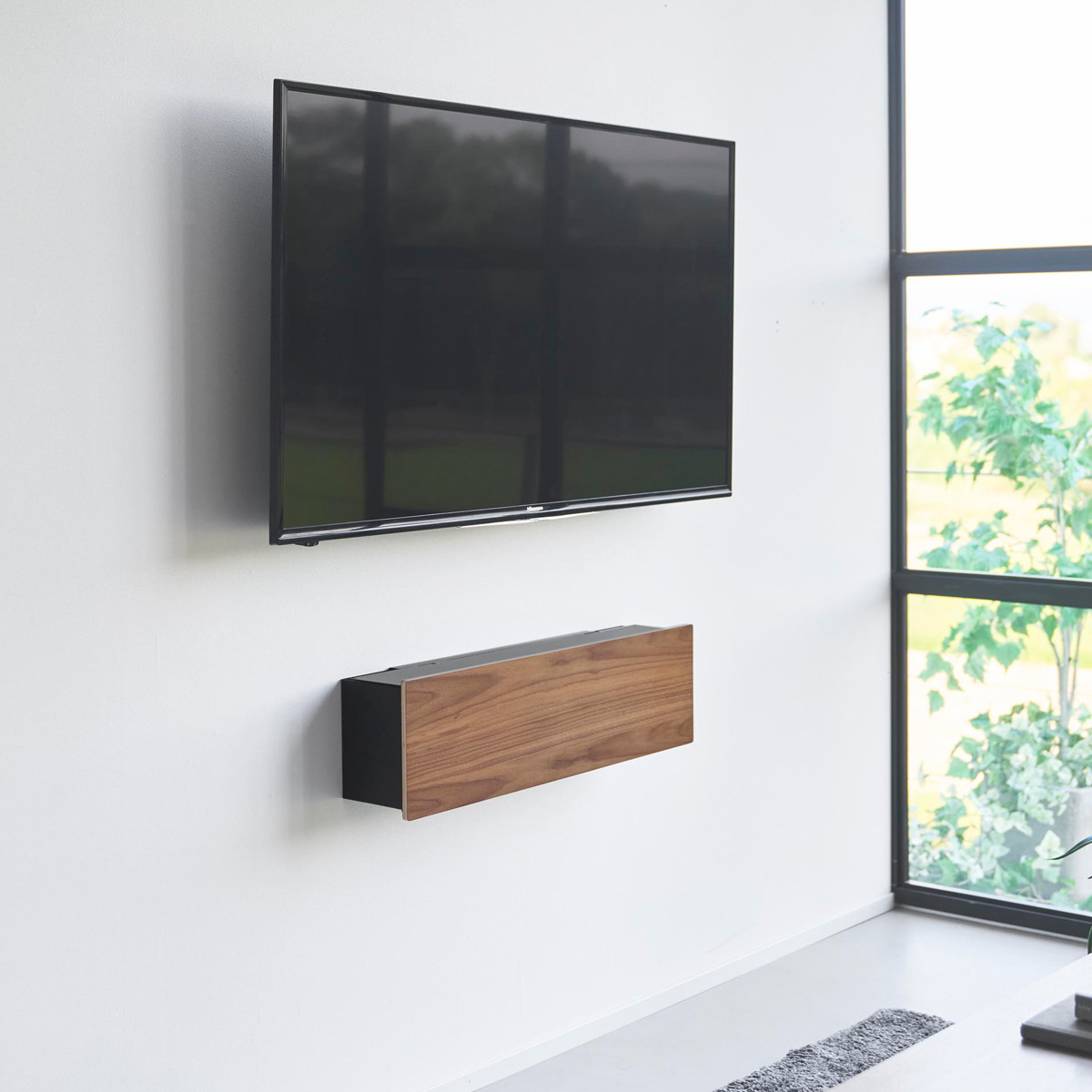tower 特典付き 山崎実業 壁付けテレビ周辺機器収納ボックス タワー