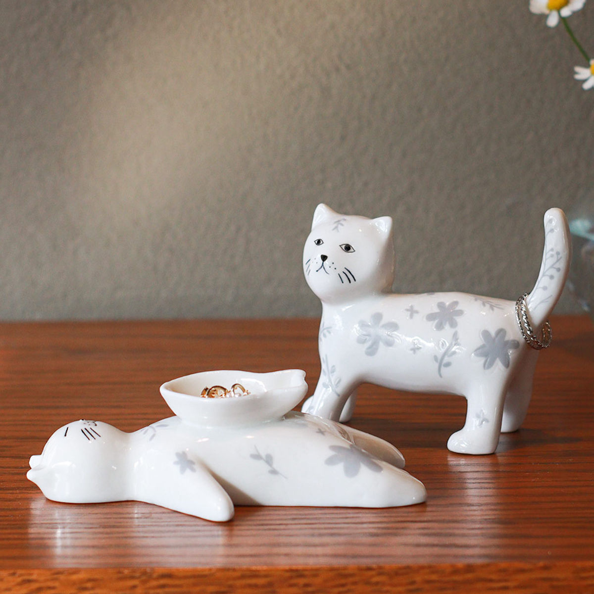 小物・アクセサリー keikorin Creer 小物収納 Zappyザッピー ねこ 磁器 （ アクセサリー収納