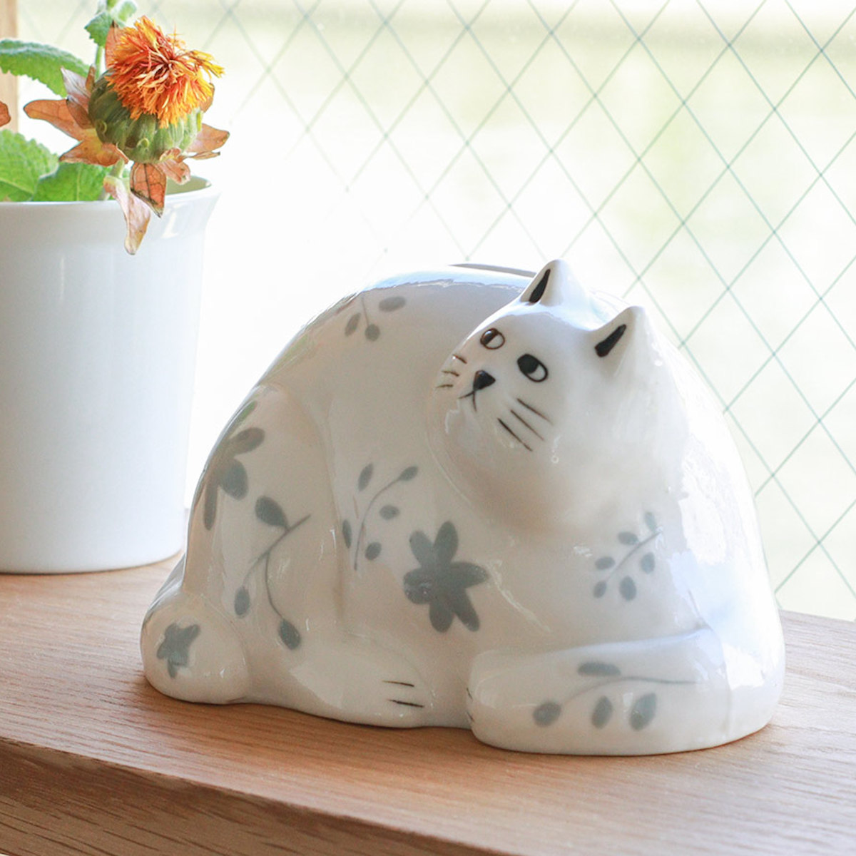 Creer マネーバンク Zappyザッピー ねこ 貯金箱 磁器 （ ネコ 猫 磁器