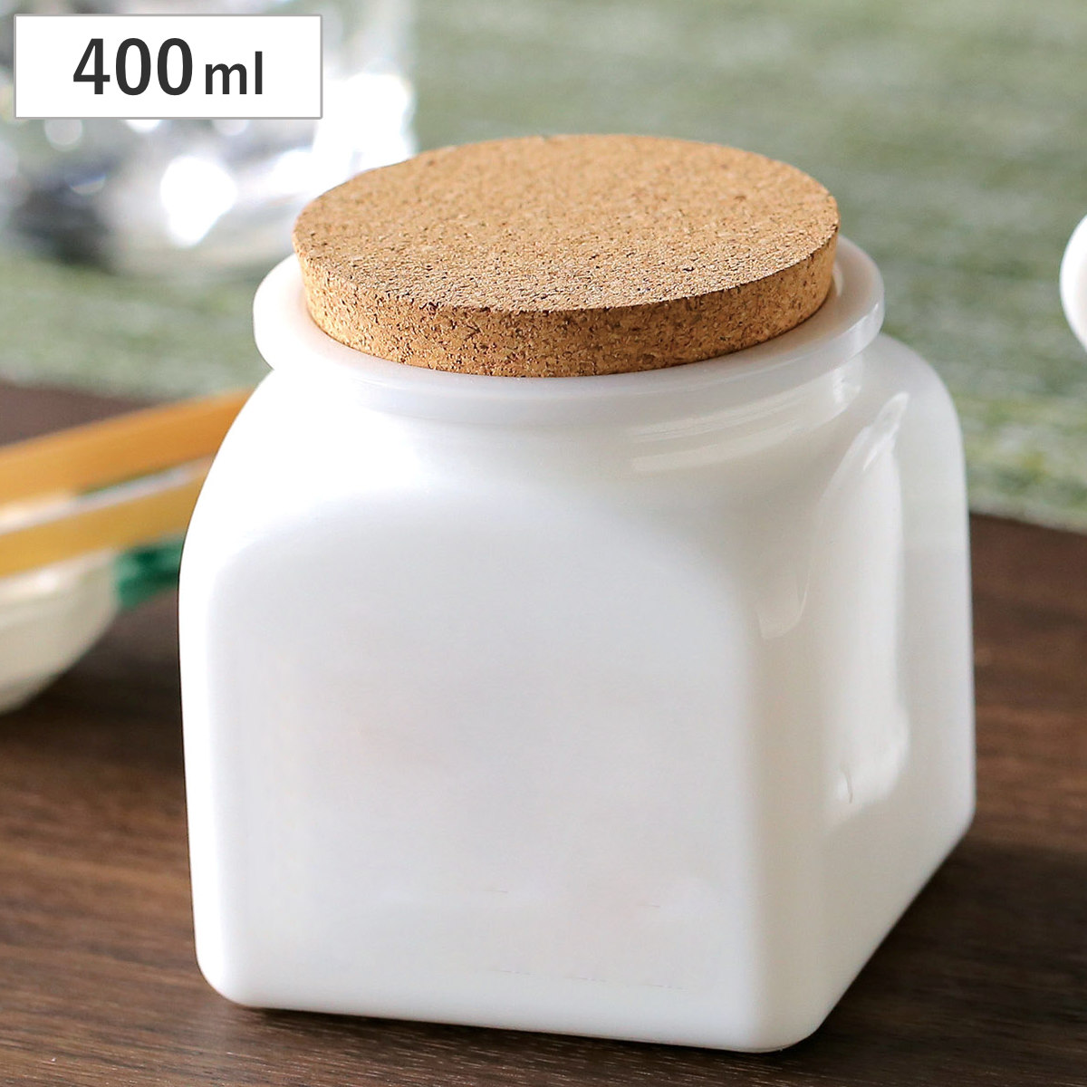 保存容器 ぎょくガラス コルクポット 角 （ キャニスター 調味料入れ