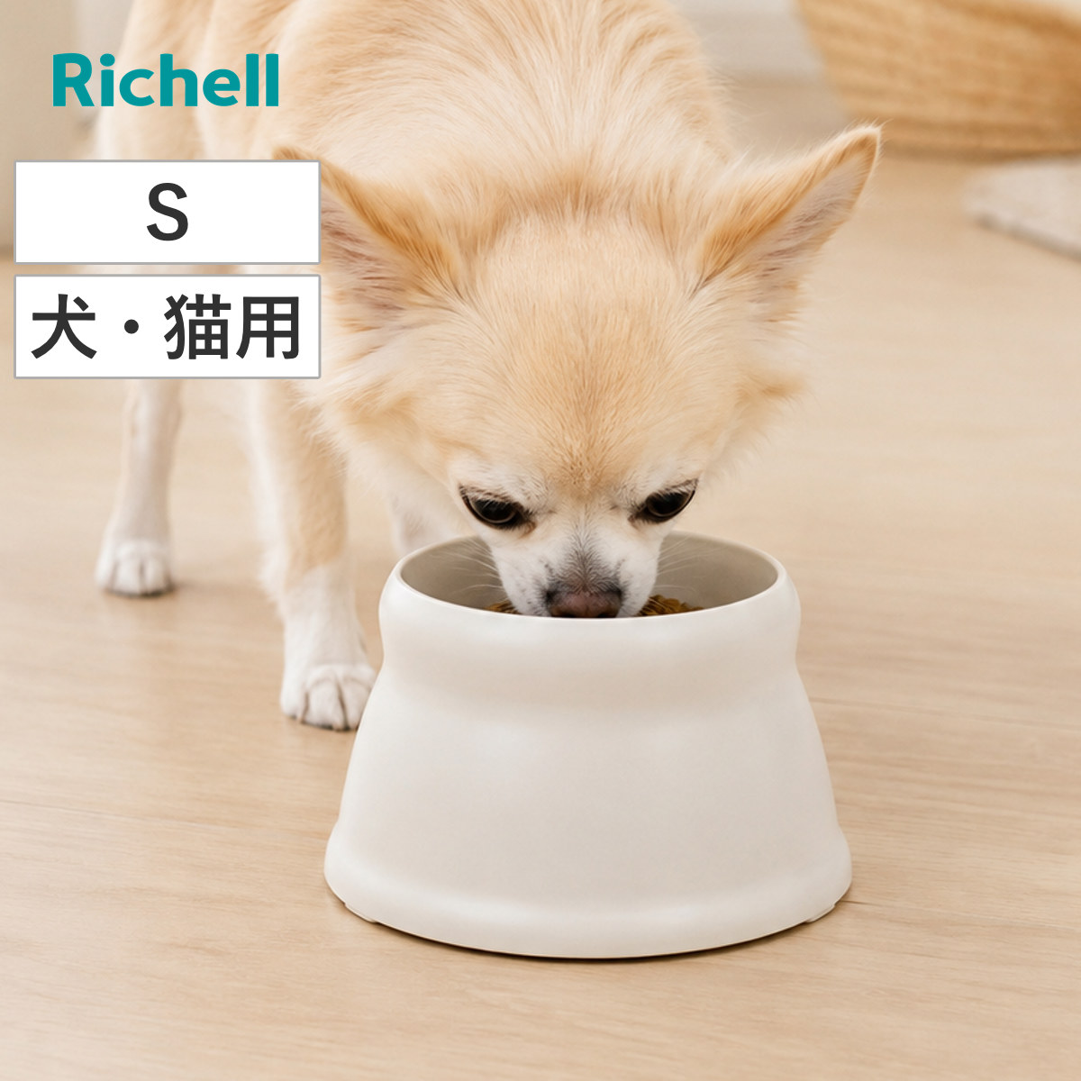 ペット食器 エコル こぼれにくい 脚付ディッシュ S ( エサ皿 餌皿 ペット用 斜め 傾斜 食洗機対応 )