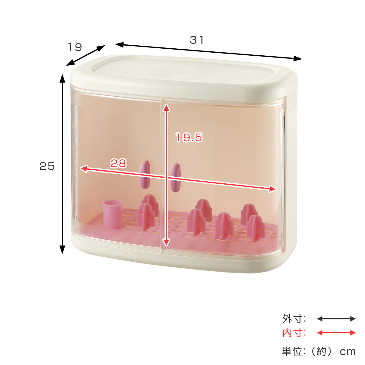 哺乳瓶ケース のせのせ ミルクボックス 水切り...の詳細画像1