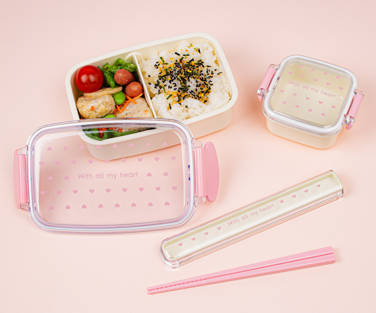 OSK（オーエスケー） 弁当箱 500ml ハート ランチボックス 仕切付