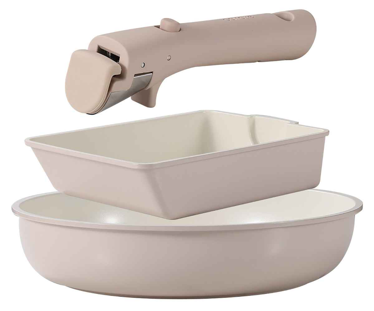 CAROTE フライパン 卵焼き器 3点セット IH対応 ICE CREAM 取っ手が