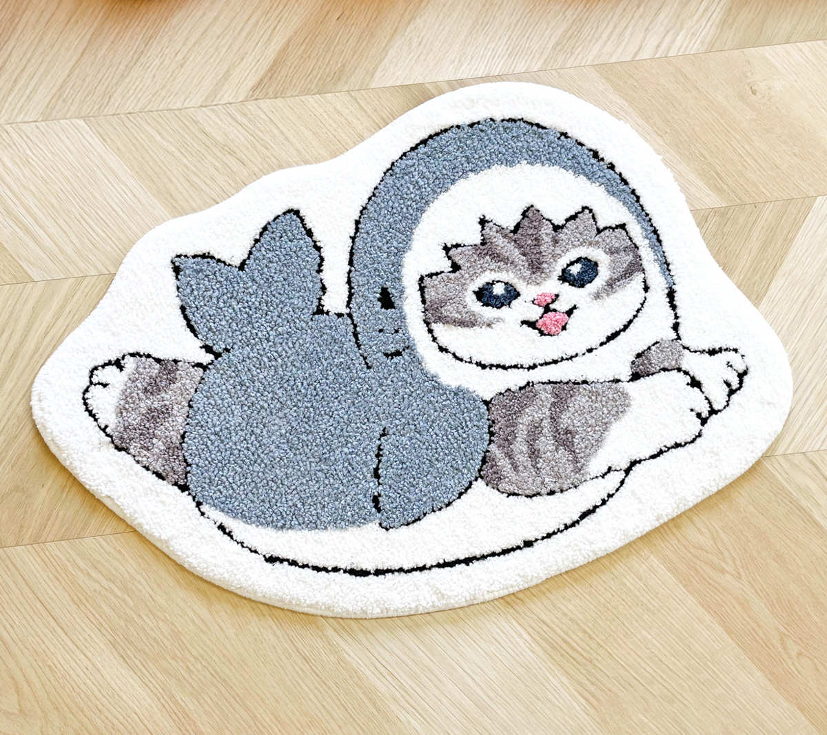 マルチマット ふんわりマルチマット サメにゃん マット （ ラグ