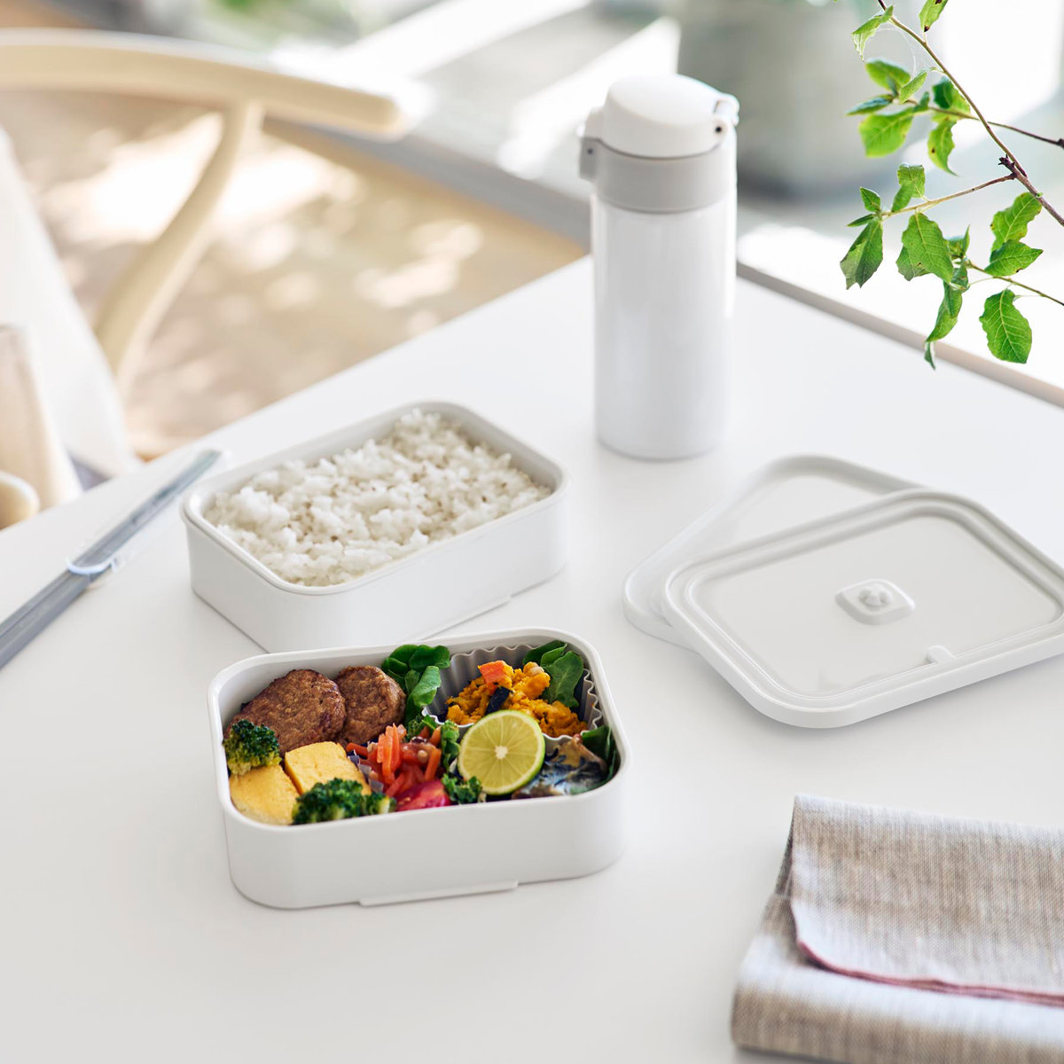tower 特典付き 山崎実業 tower冷凍ごはん容器＆バルブ付き密閉ランチ