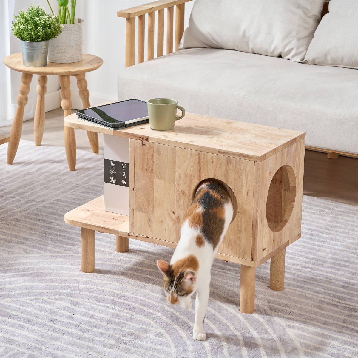 キャットハウス 収納 サイドテーブル 高さ50cm キャットキューブ