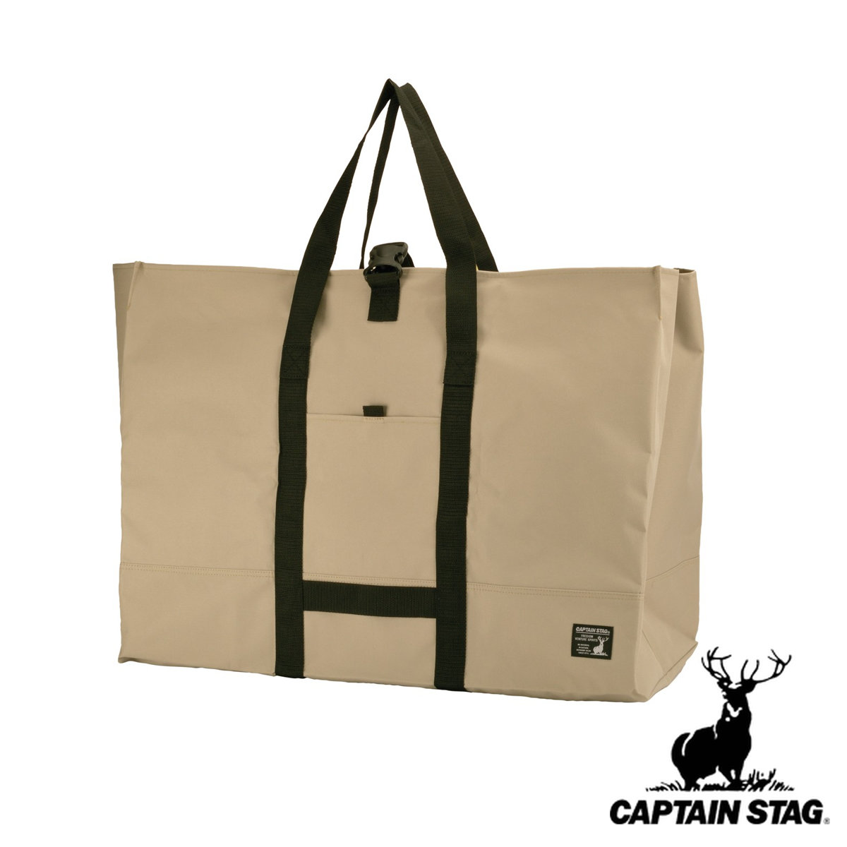 ビッグバッグ 収納ケース付き 170L カーキ＆ブラック （ CAPTAIN STAG キャプテンスタッグ 大型 バッグ ボストンバッグ 大容量バッグ 収納バッグ ）