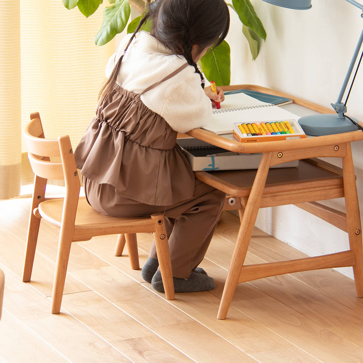 学習机＆椅子 2点セット 高さ調節 木製 北欧風 子ども用 nork note