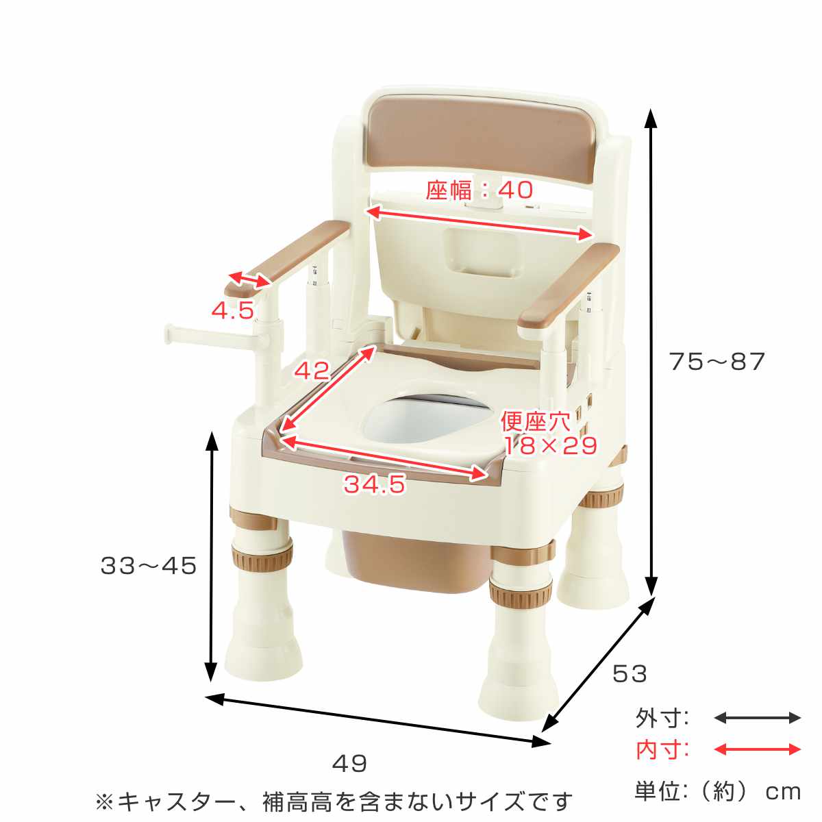 リッチェル（Richell） ポータブルトイレ きらく MS型 （ 介護トイレ