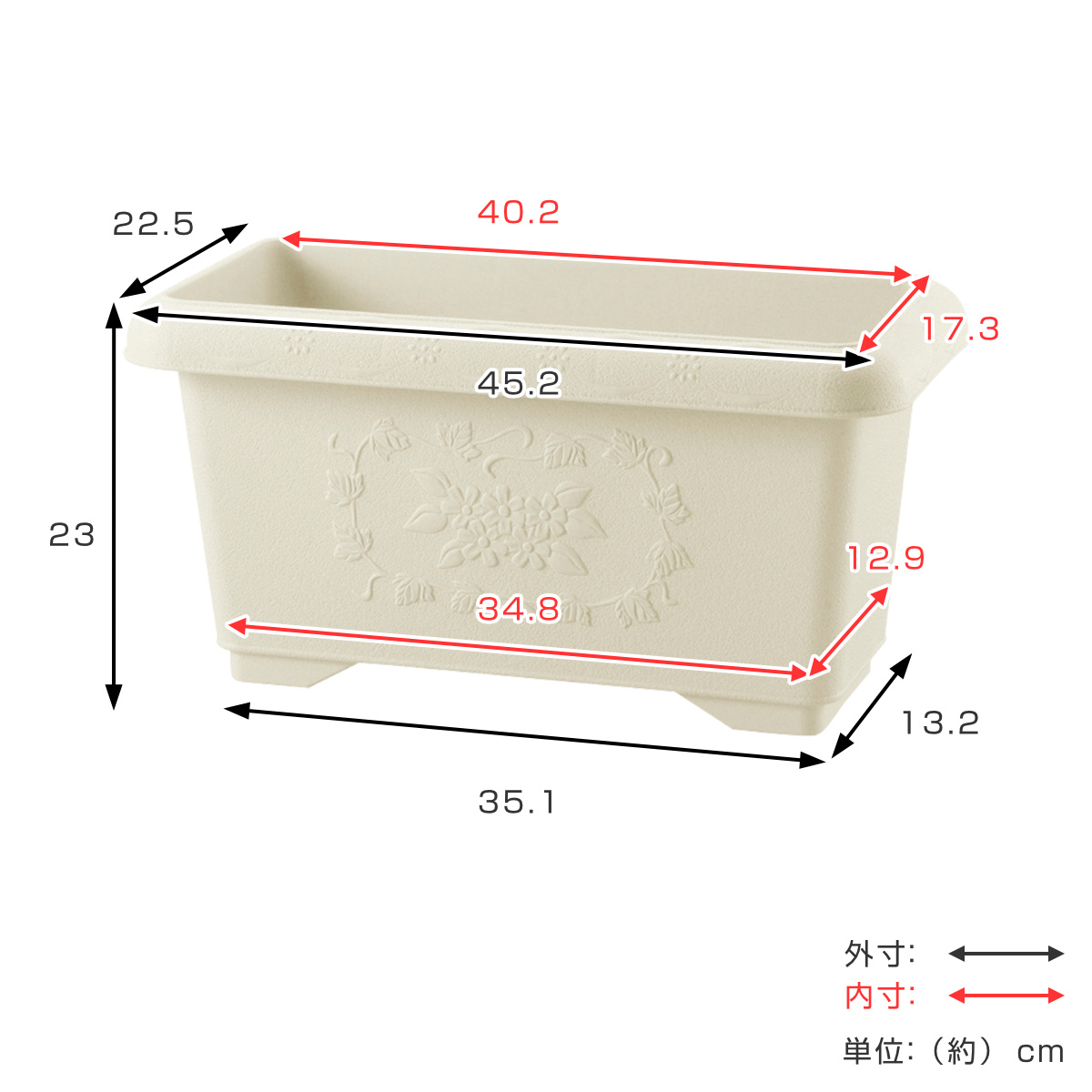 リッチェル（Richell） 鉢植え プランター ハナール 深型プランター 45