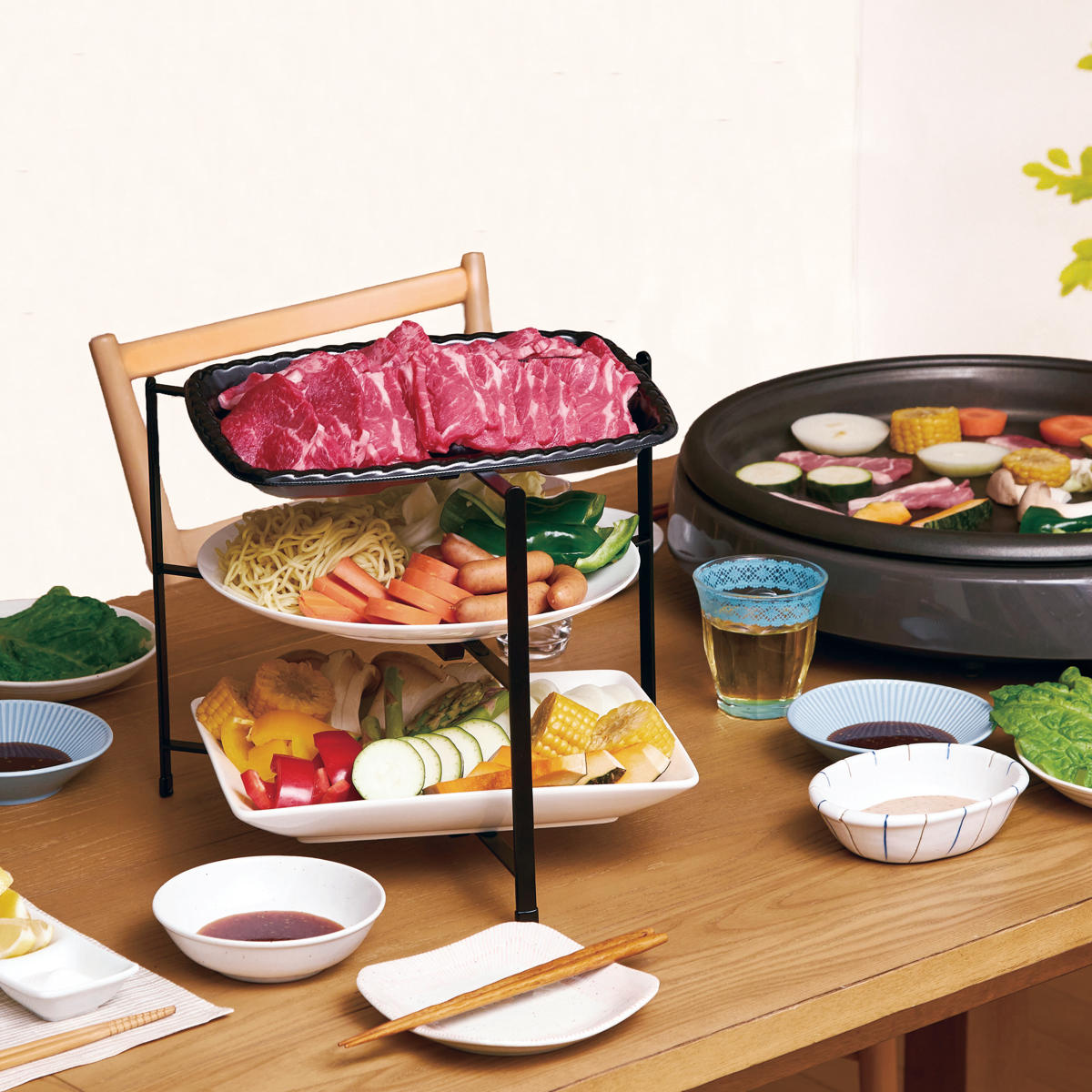 食卓スタンド テーブルが広く使える重ねる食卓ス...の詳細画像2