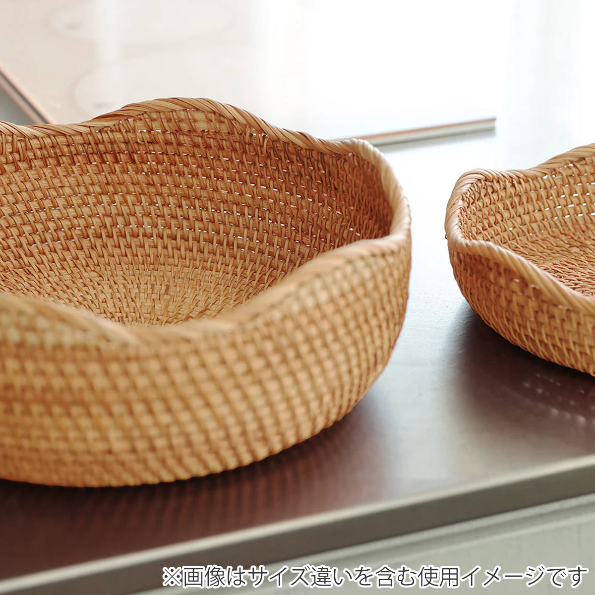 magnet バスケット WAFFELS BASKET CURVE L かご ラタン 直径25.8×高さ