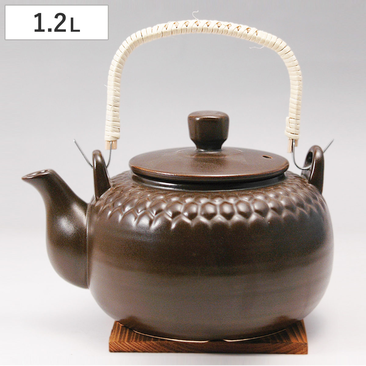 マルヨシ陶器 土瓶 栗茶亀甲耐熱土瓶1200cc （ 1.2L 急須 ポット お茶