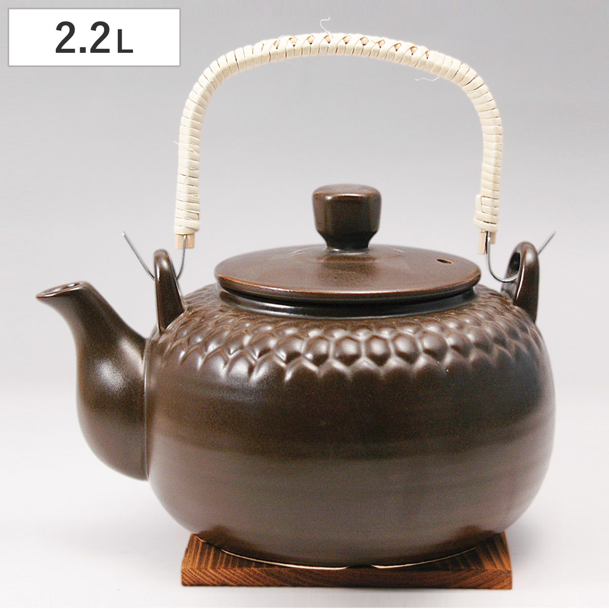 マルヨシ陶器 土瓶 栗茶亀甲耐熱土瓶1200cc （ 1.2L 急須 ポット お茶