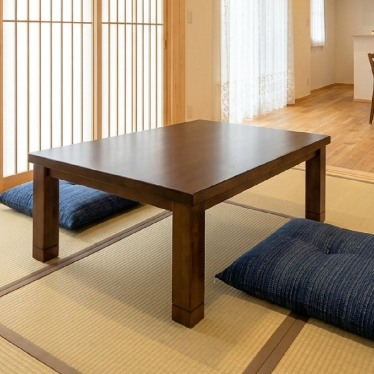 座卓 幅105cm 継脚付き 家具調こたつ ココア 木製 日本製 （ こたつ