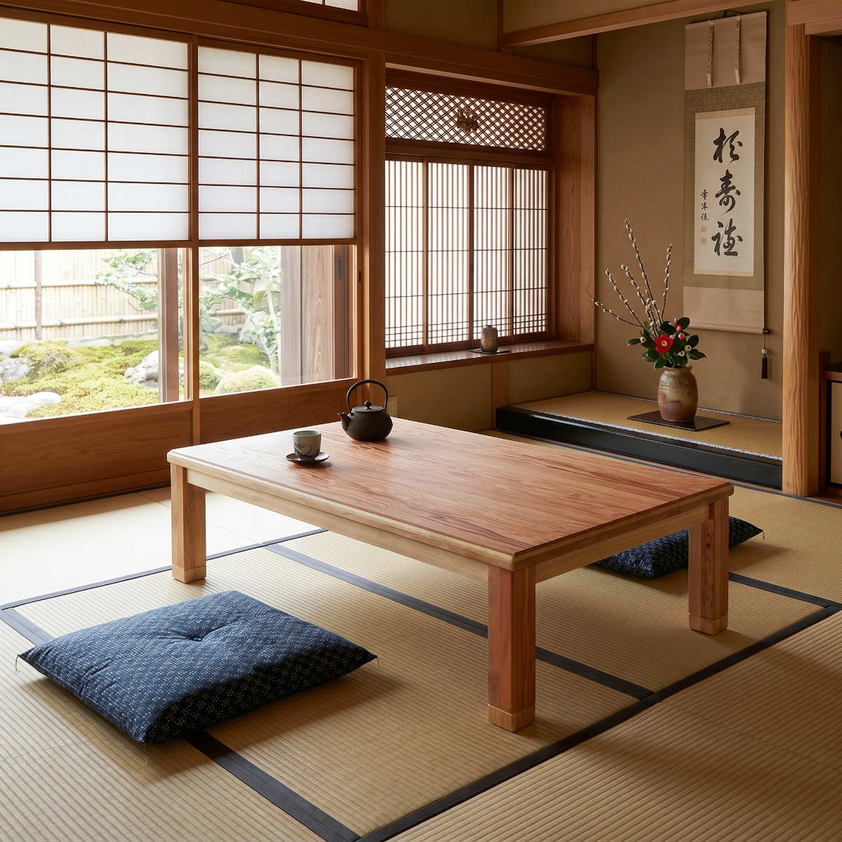 座卓 幅120cm 継脚付き 家具調こたつ オータム 木製 日本製 （ こたつ