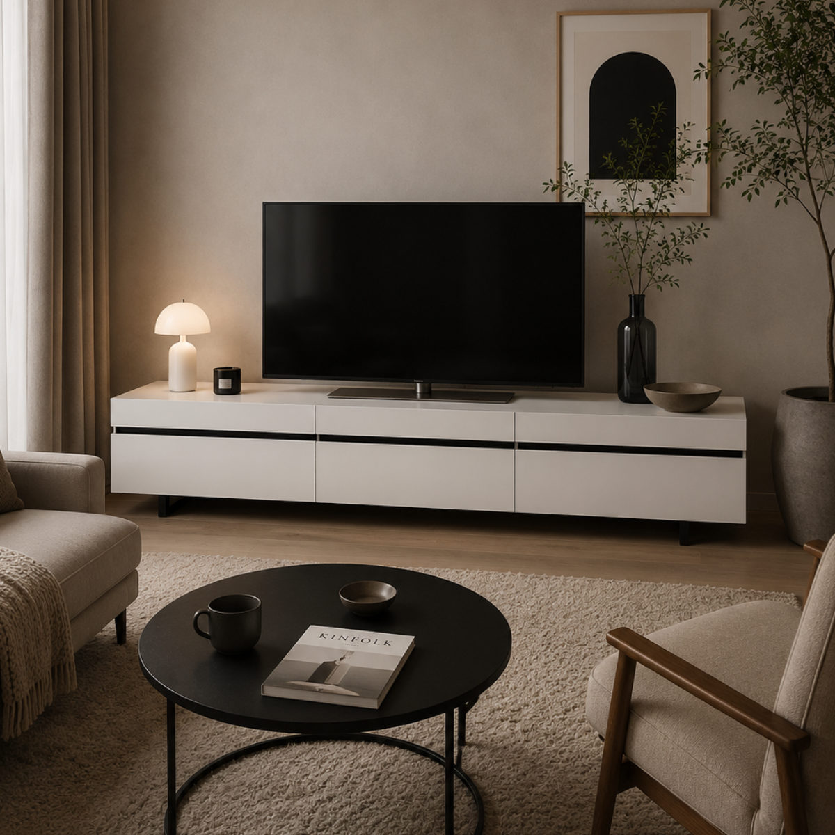 テレビ台 幅180.4cm ローボード リモコン対応 完成品 （ TV台 引出し