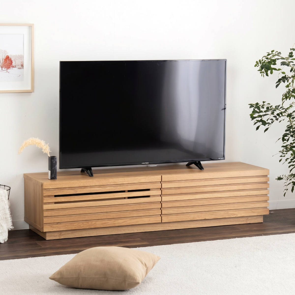 テレビ台 幅150cm ローボード リモコン対応 木目調 完成品 （ TV台
