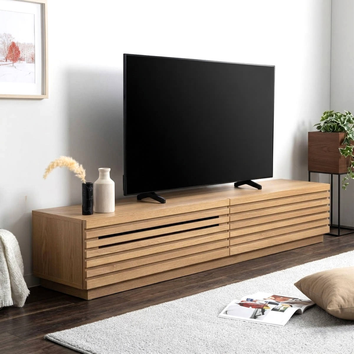 美品⭐︎ナチュラルウッド テレビ台 テレビボード テレビ台 完成品（適応画面サイズ：75型）のおすすめ人気商品一覧 通販