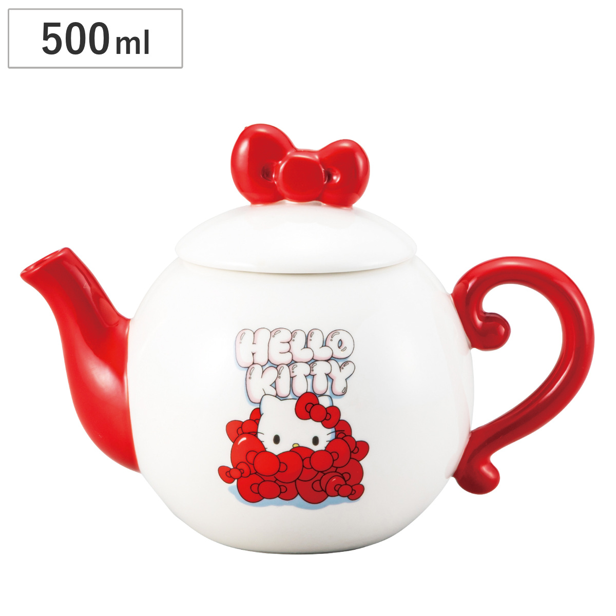 サンアート ティーポット エッジ― ハローキティ （ 500ml 磁器 ポット