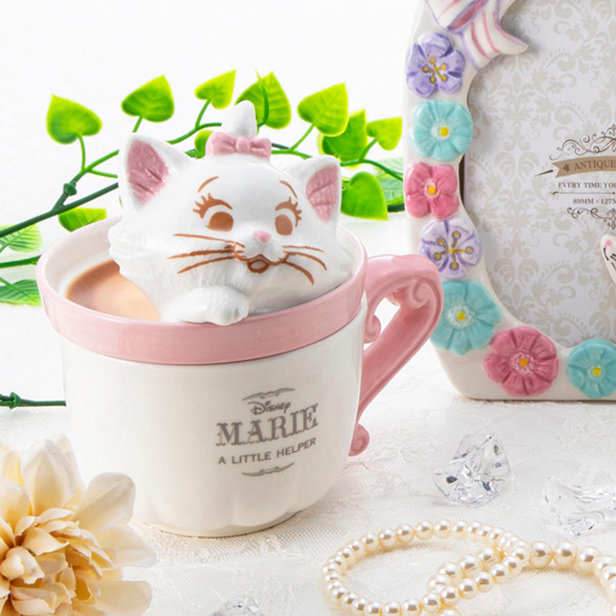 サンアート マグカップ ラテアートマグ マリー （ 240ml 磁器 蓋付き