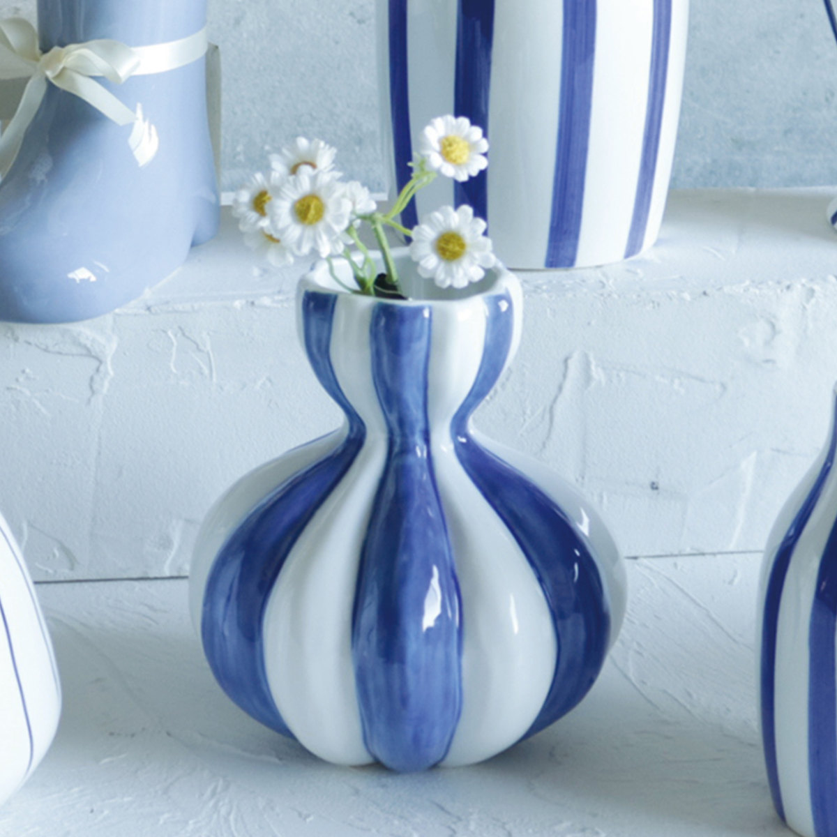 花瓶 welms Blue Stripe フラワーベース （ 花ビン 花びん フラワー 花