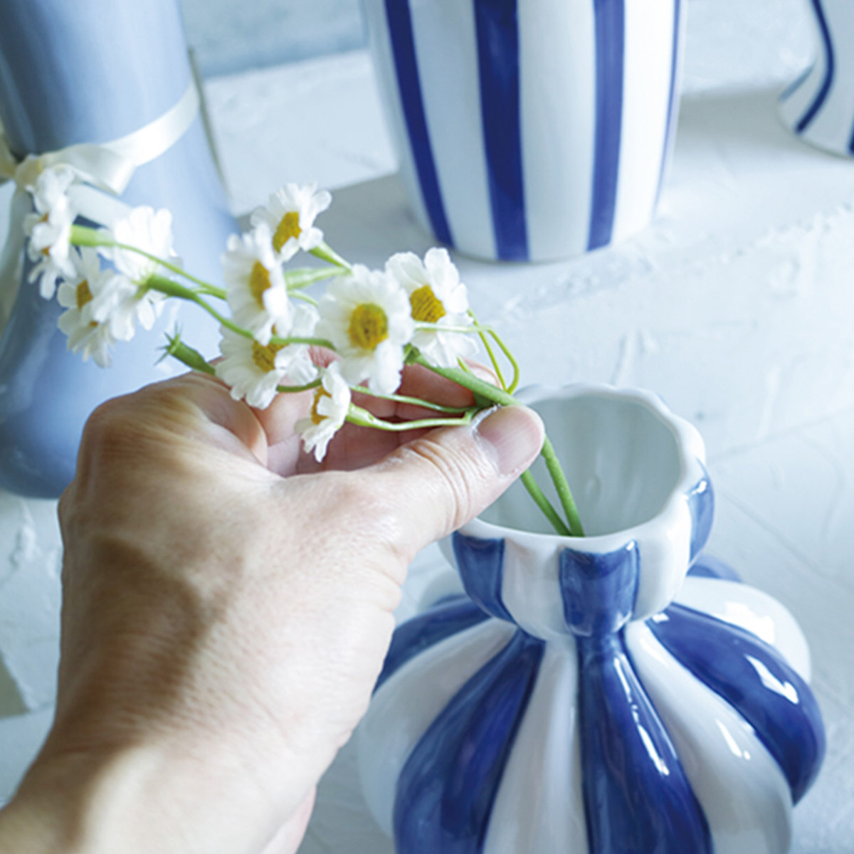 花瓶 welms Blue Stripe フラワーベース （ 花ビン 花びん フラワー 花