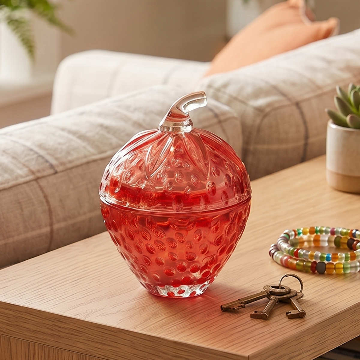 小物入れ DECO グラス Strawberry ガラス （ 置き物 ガラス製 いちご