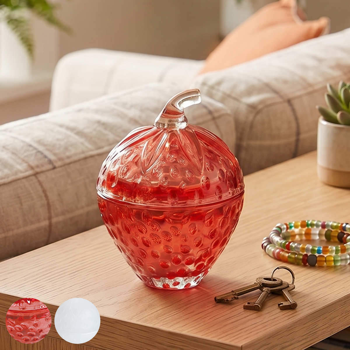 小物入れ DECO グラス Strawberry ガラス （ 置き物 ガラス製 いちご