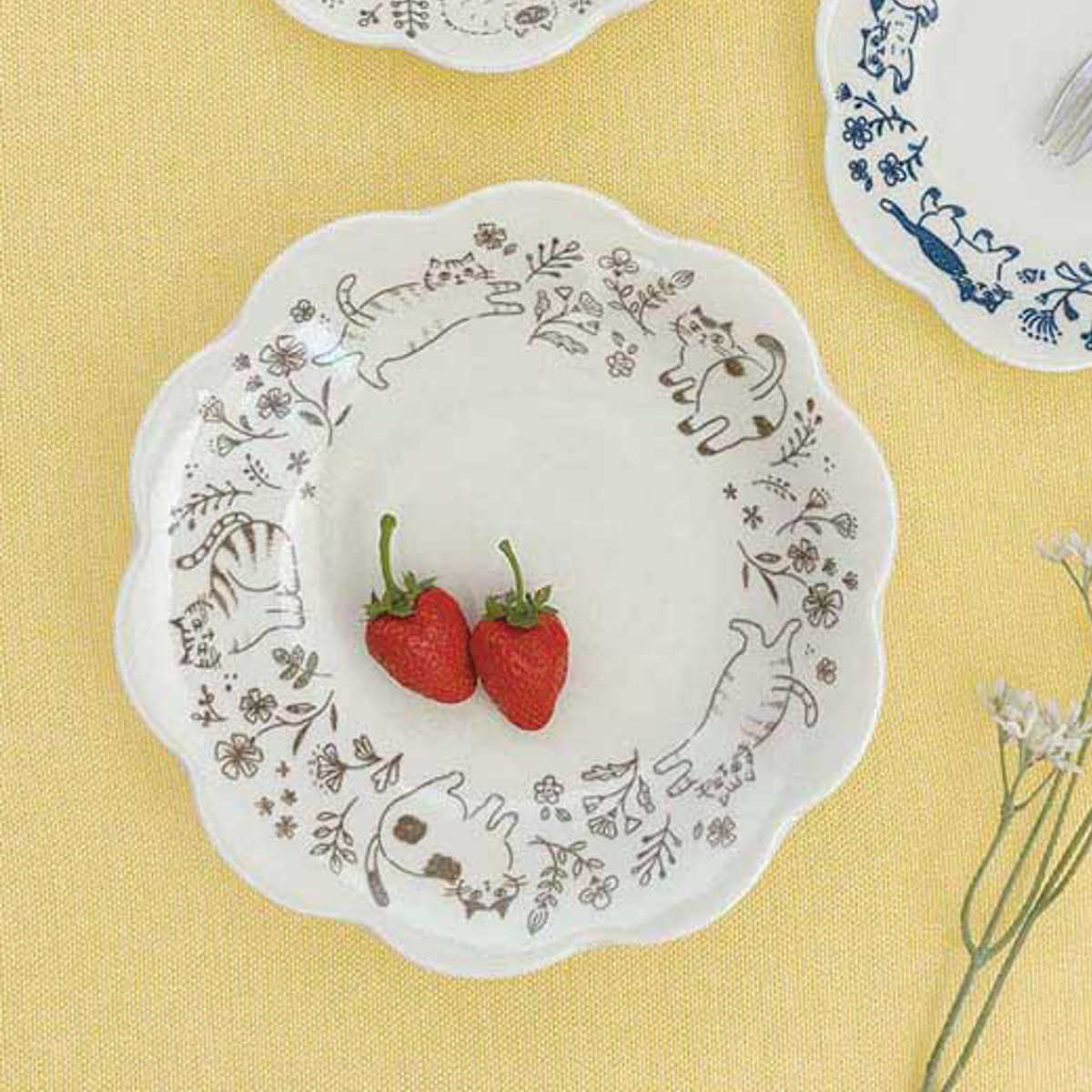 プレート お花プレート L （ 21.5cm 食洗機対応 電子レンジ対応 陶器