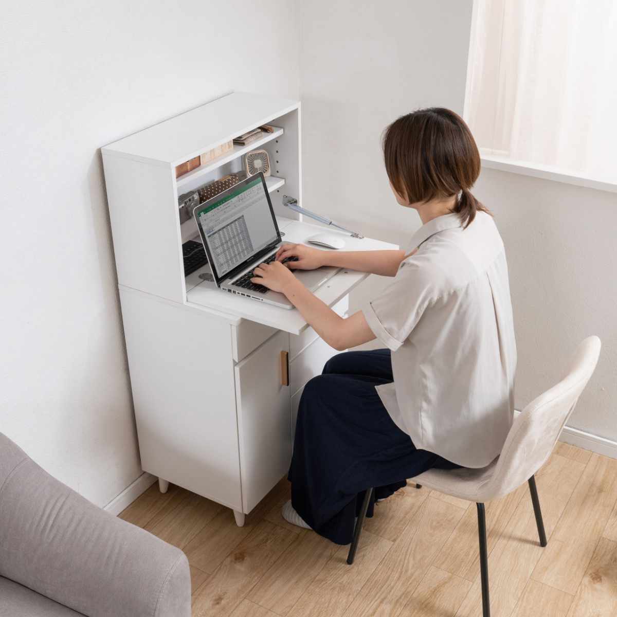 ドレッサーデスク 幅60cm コンパクト ワークデスク bloom （ デスク