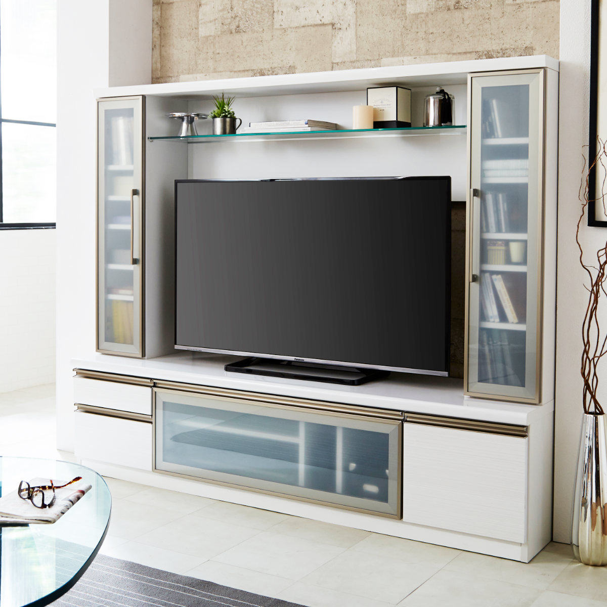 テレビ台 幅180.3cm 52型対応 日本製 壁面収納 （ 開梱設置 TV台